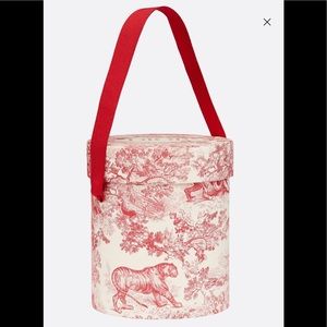 Dior Toile De Jouy Candle Holder Red